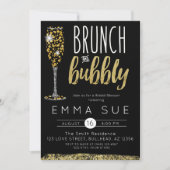 Invitation Champagne Black Gold Brunch & Bubbly Douche nuptia (Devant)