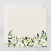 Invitation Champagne Blanc Vert Floral Carré Mariage (Dos)