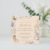 Invitation Champagne Blush & Terracotta Pampas Grass Floral (Debout devant)