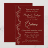 Invitation Champagne Bourgogne Twin Boy Girl Fiesta de Quince (Devant / Derrière)