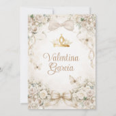 Invitation Champagne Bow Floral Quinceañera Princess (Dos)