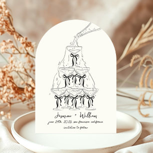 Invitation Champagne Bow Tower Économisez La Date Mariage