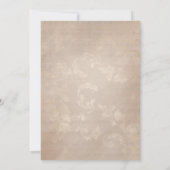 Invitation Champagne Brown Floral Grunge Mariage (Dos)