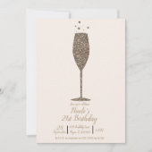 Invitation Champagne Bubbly Chic Glam Gold fête d'anniversair (Devant)