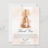 Invitation Champagne Bubbly & Gold Glitter Thank You Card (Devant)