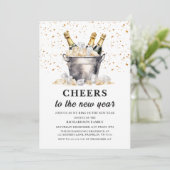 Invitation Champagne Budget à la fête du Nouvel An (Debout devant)