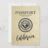 Invitation Champagne California Passport Mariage (Dos)
