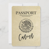 Invitation Champagne Cancun Passport Mariage (Dos)