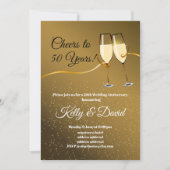 Invitation Champagne, carton d'invitation pour un anniversair (Devant)