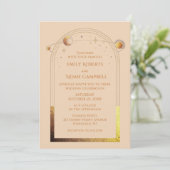 Invitation Champagne céleste Gold Elegant Mariage photo (Debout devant)