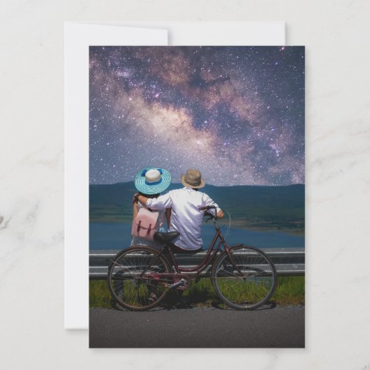 Invitation Champagne céleste Gold Elegant Mariage photo (Dos)