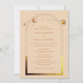 Invitation Champagne céleste Gold Sun Moon Stars Photo (Devant)