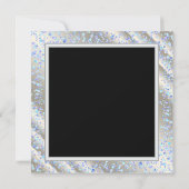 Invitation Champagne Confetti Black et Blue Masquerade Party (Dos)