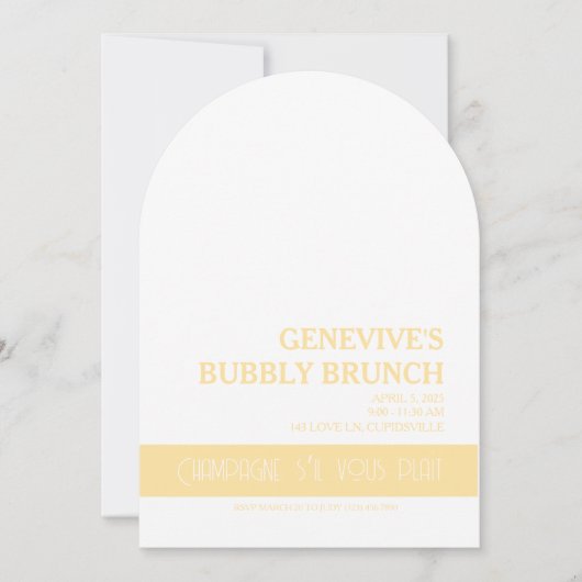 Invitation Champagne Coquette (Devant)