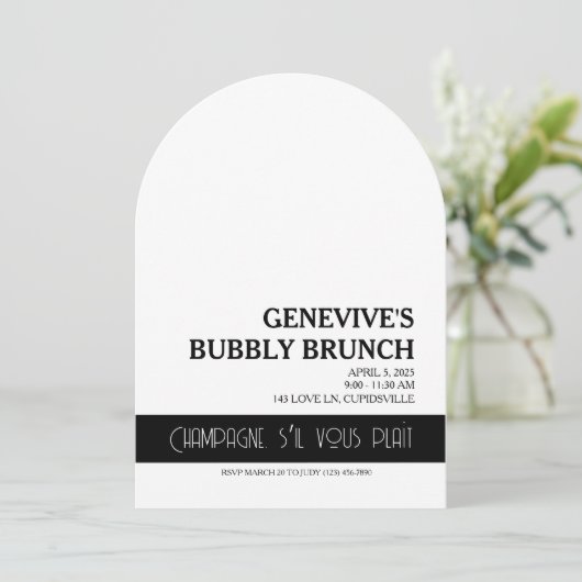 Invitation Champagne Coquette (Debout devant)