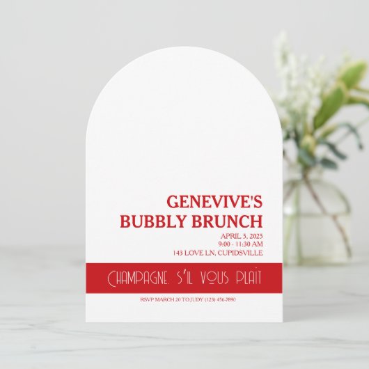 Invitation Champagne Coquette (Debout devant)