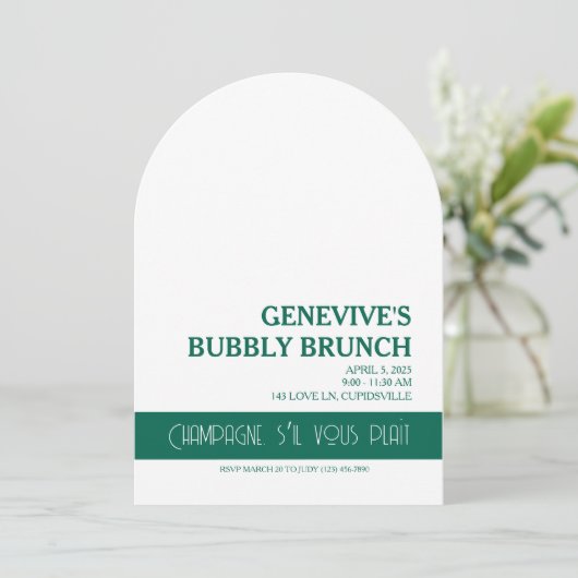 Invitation Champagne Coquette (Debout devant)