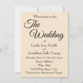 Invitation Champagne Couleur Simple Style Mariage (Devant)