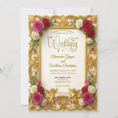 Invitation Champagne Cream & Blush Pink Faux Foil Wedding (Devant)