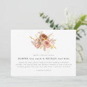 Invitation Champagne d'aquarelle rose doré mariage (Debout devant)