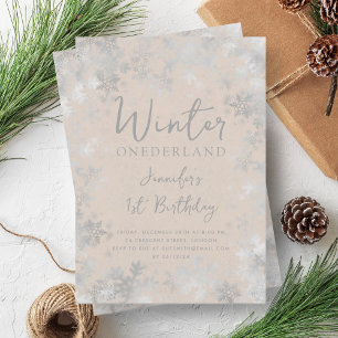 Invitation Champagne d'argent Hiver ONÉDOLE 1er anniversaire