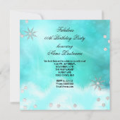 Invitation Champagne d'argent turquoise talons hauts Annivers (Dos)