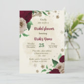 Invitation Champagne de Bourgogne fleurs douche botanique (Debout devant)