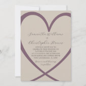 Invitation Champagne de coeur simple et Mariage Rose Dusty (Devant)