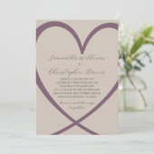Invitation Champagne de coeur simple et Mariage Rose Dusty (Debout devant)