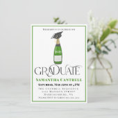 Invitation Champagne de fin d'études avec plafonnier de diplô (Debout devant)