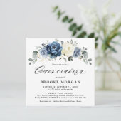 Invitation Champagne de la Marine Bleue Dusty Ivory boho Quin (Debout devant)