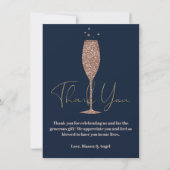 Invitation Champagne de la Marine rose Bubbly Merci nuptial (Devant)