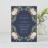 Invitation Champagne de minuit Ranunculus Eucalyptus gris Mar (Debout devant)