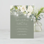 Invitation Champagne de Sage Rustique Mariage Floral (Debout devant)