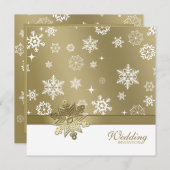 Invitation Champagne d'hiver et Mariage des Snowflakes blancs (Devant / Derrière)