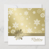 Invitation Champagne d'hiver et Mariage des Snowflakes blancs (Devant)