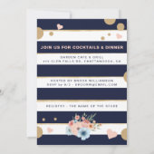 Invitation Champagne d'or | Flore et Fête des mariées en band (Dos)