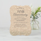 Invitation Champagne d'or Shimmer 50e anniversaire de Mariage (Debout devant)