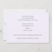 Invitation Champagne d'or violet clair 30e anniversaire (Dos)