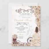 Invitation Champagne d'or Western Princess Charro Quinceañera (Devant)