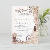 Invitation Champagne d'or Western Princess Charro Quinceañera (Debout devant)