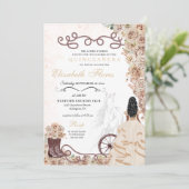 Invitation Champagne d'or Western Princess Charro Quinceañera (Debout devant)