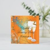 Invitation Champagne d'Orange Blue Gold (Debout devant)