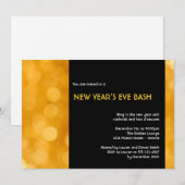 Invitation Champagne doré fête jaune (Devant / Derrière)