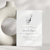 Invitation Champagne Drawing Minimalist Engagement Party
