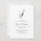 Invitation Champagne Drawing Minimalist Engagement Party (Devant)