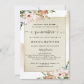 Invitation Champagne et Blush rose Floral Quinceañera (Devant)