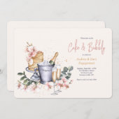 Invitation Champagne et gâteau (Devant / Derrière)