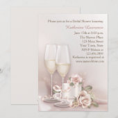 Invitation Champagne et gâteau, Fête des mariées (Devant / Derrière)