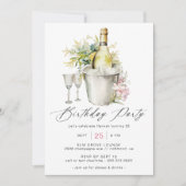 Invitation Champagne fantaisie | Anniversaire des femmes mign (Devant)